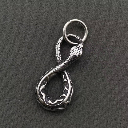 Ouroboros Stainless Steel Snake Pendant on Chain