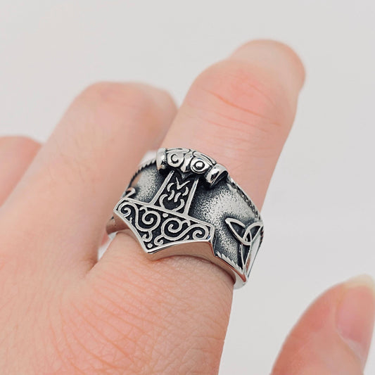 Viking Thor Goat Celtic Knot Stainless Steel Ring