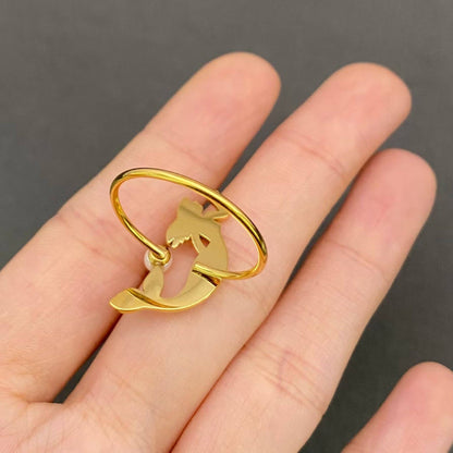 Mermaid 18K Gold Plated Stainless Steel Ring