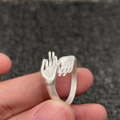 Frosted Hands Adjustable Ring