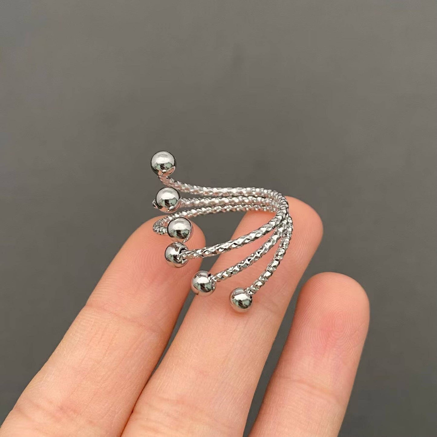 18K Gold Plated Stainless Steel Adjustable Bubble Ring
