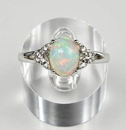 Natural Opal Stainless Steel Ring