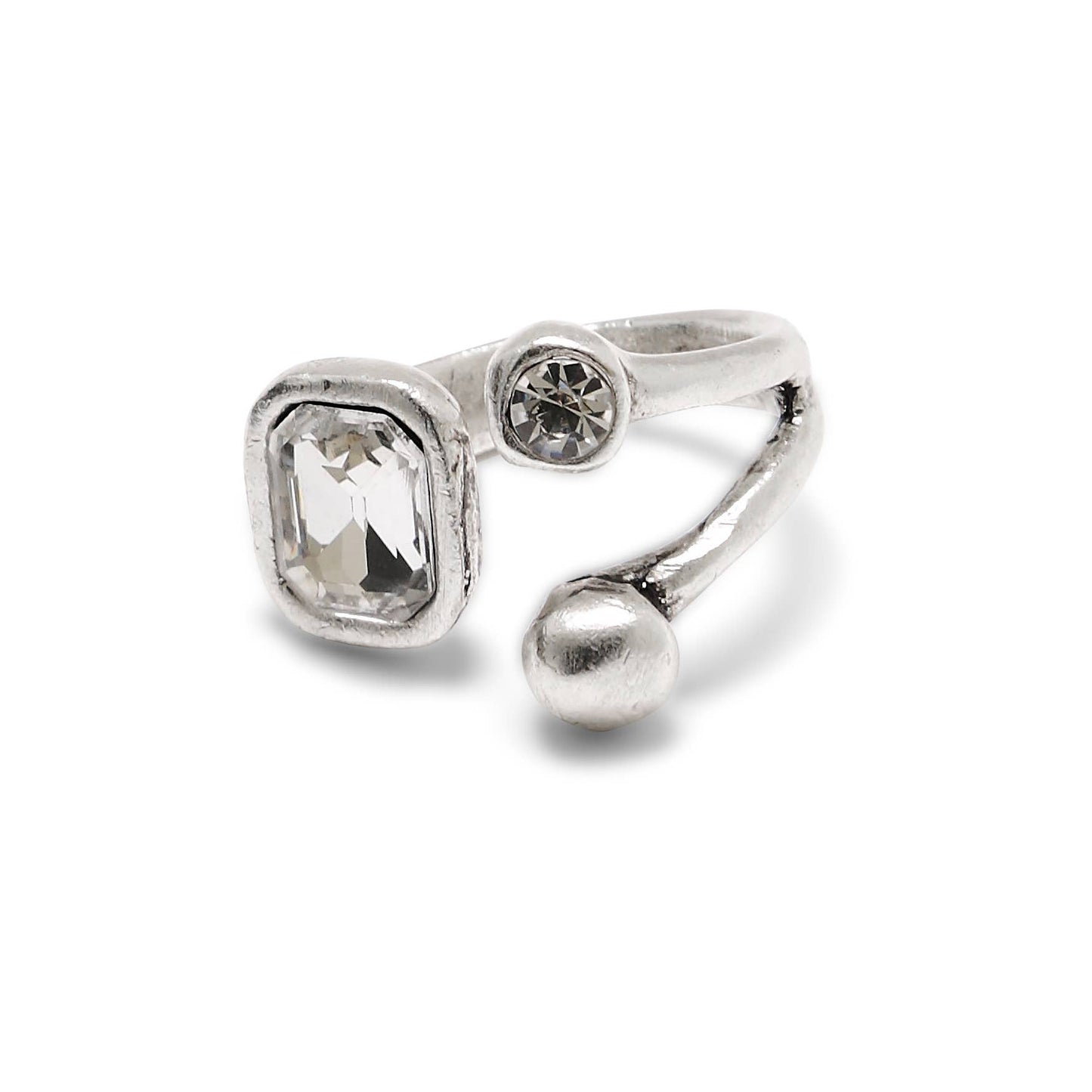Clear Swarovski Crystal Handmade Ring