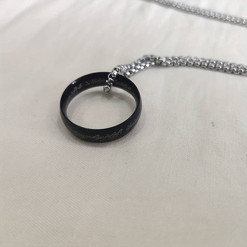Lord of the Rings Pendant Ring with Chain Necklace