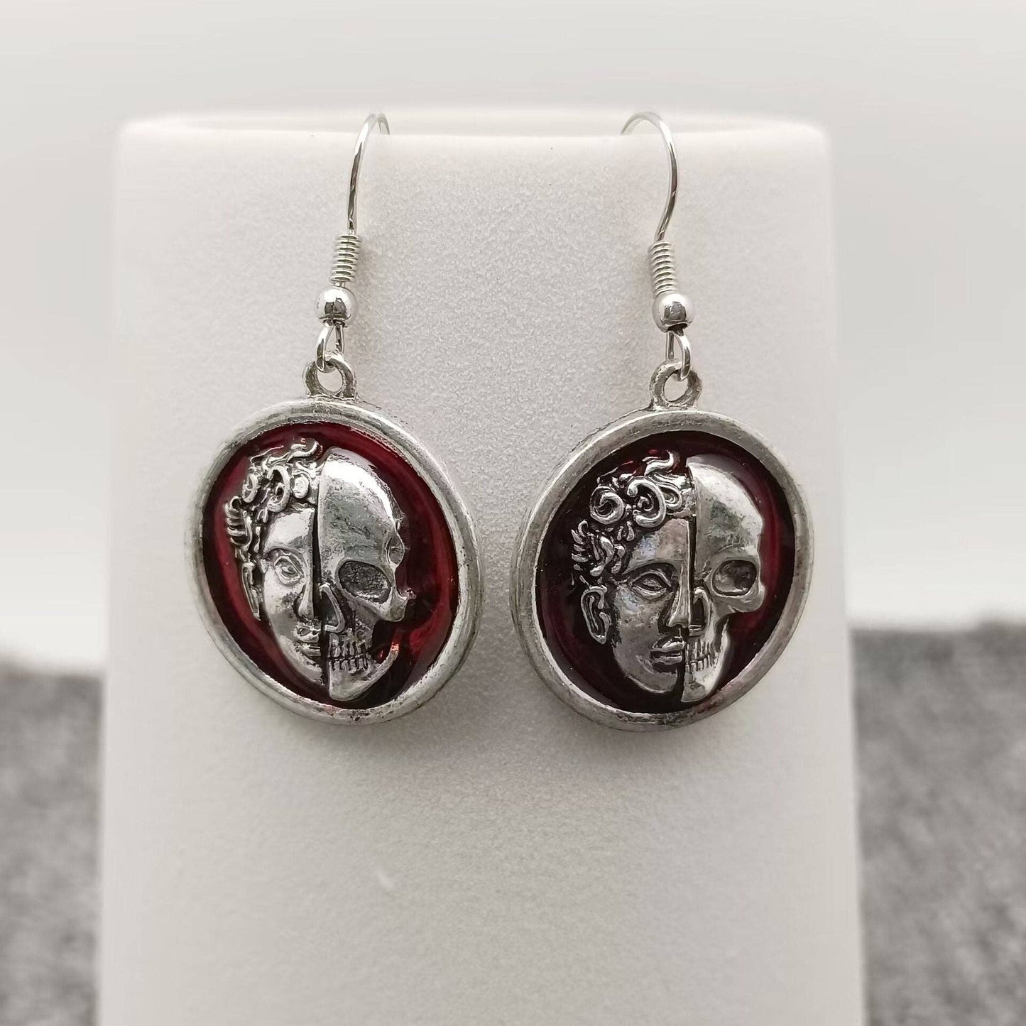 Memento Mori ◇ Half Face Half Skull Earrings