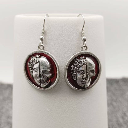 Memento Mori ◇ Half Face Half Skull Earrings