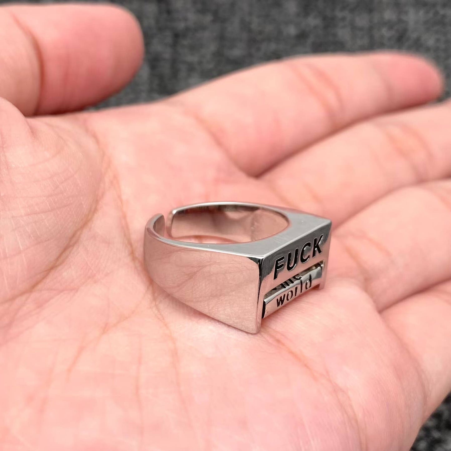 Fuck Roulette 🎲 Rotatable Silver Tone Ring