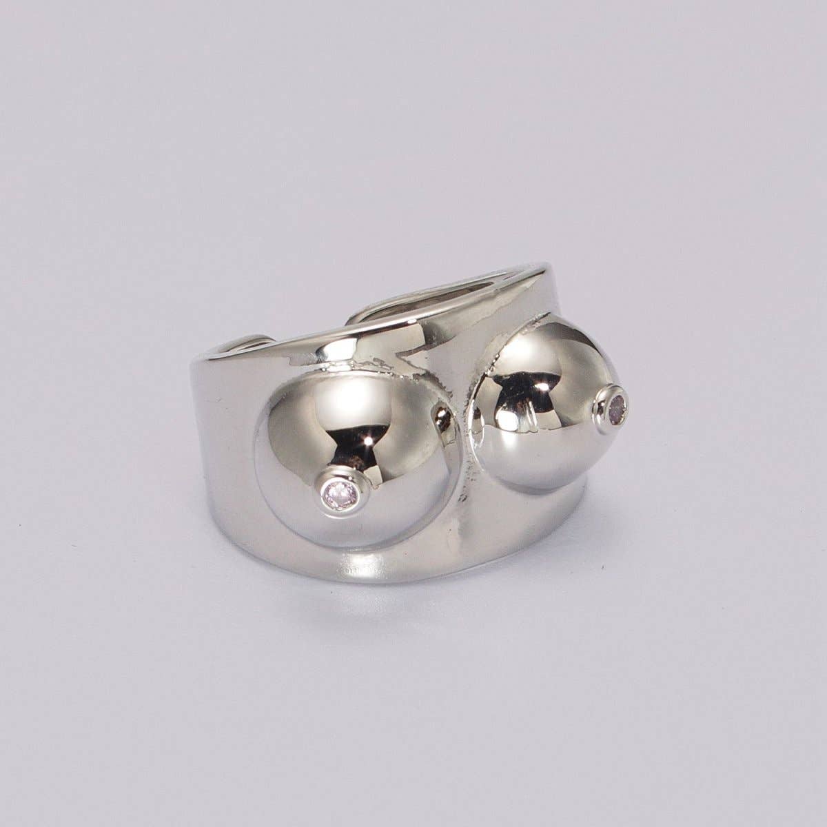 Breasts Ring ☆ Boobs in Gold or Silver, Adjustable