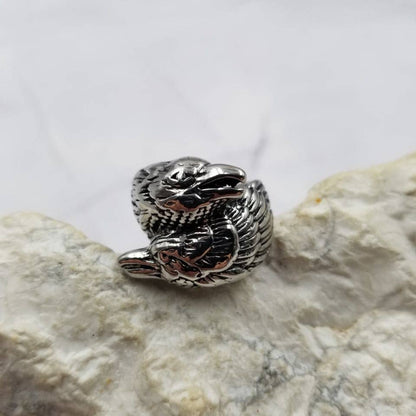 Silver Double Raven Ring