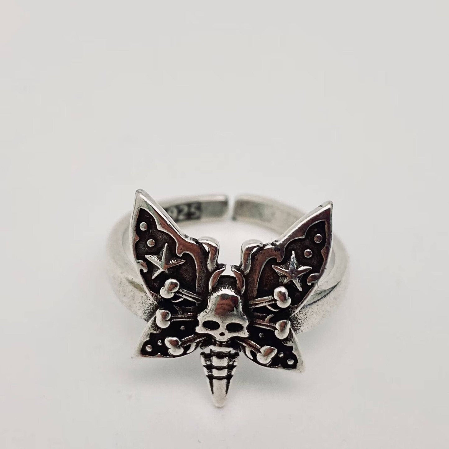 Death's Head Butterfly Skull Ring ☆ Adjustable