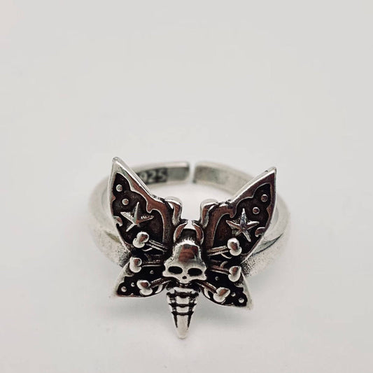 Death's Head Butterfly Skull Ring ☆ Adjustable