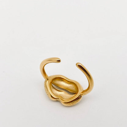 Lips 18K Gold Plated Stainless Steel Ring