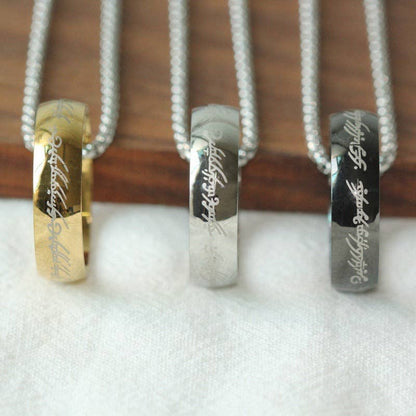 Lord of the Rings Pendant Ring with Chain Necklace