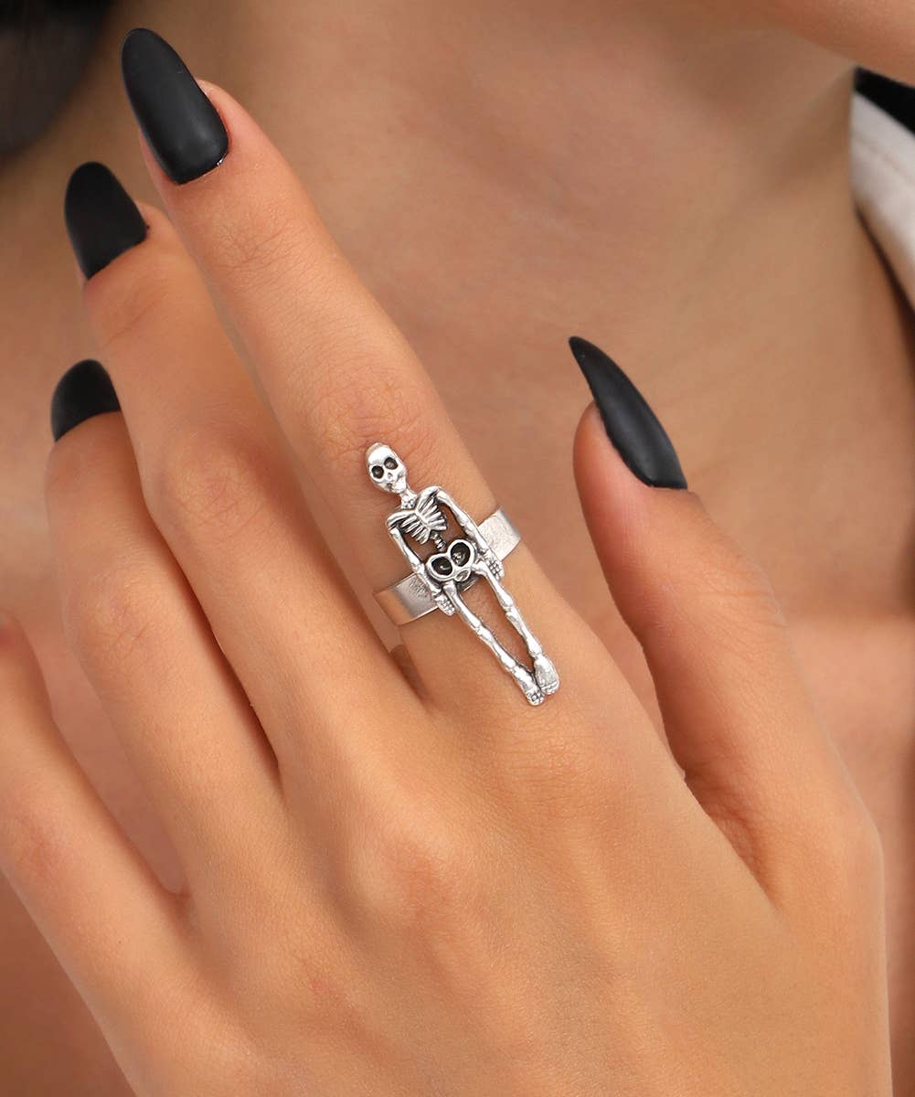 945 Turkish Silver Plated Skeleton Earrings or Ring
