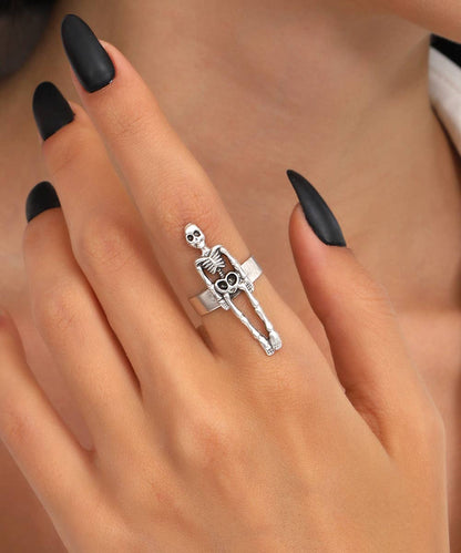 945 Turkish Silver Plated Skeleton Earrings or Ring