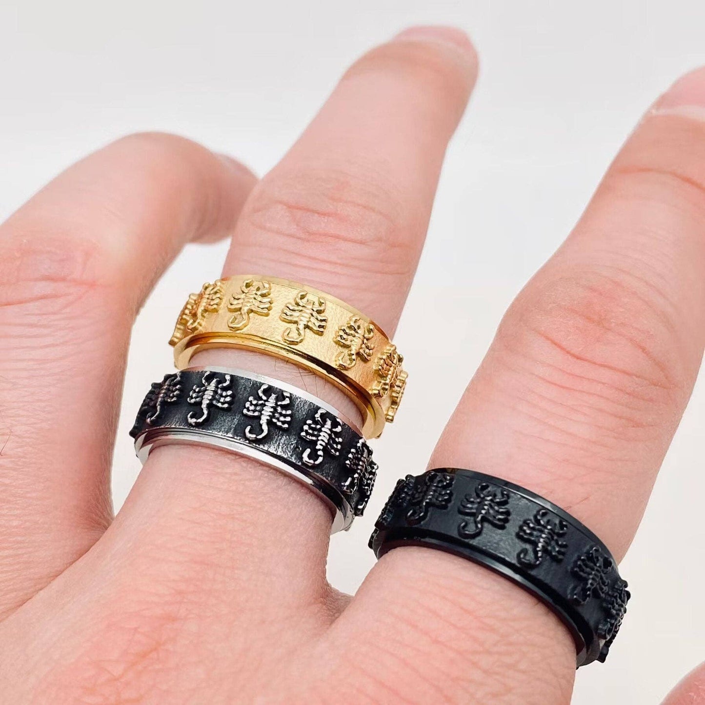 Scorpion Rotatable Fidget Stainless Steel Ring