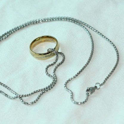 Lord of the Rings Pendant Ring with Chain Necklace