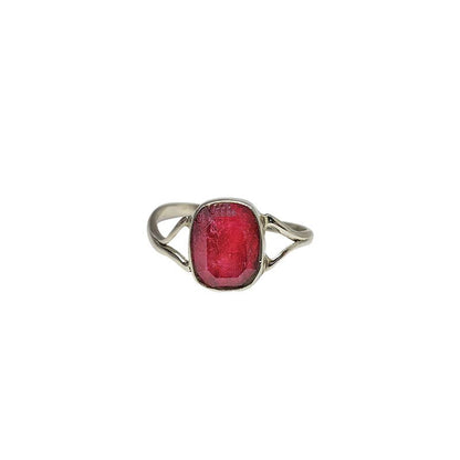 Composite Ruby Stone Sterling Silver Ring