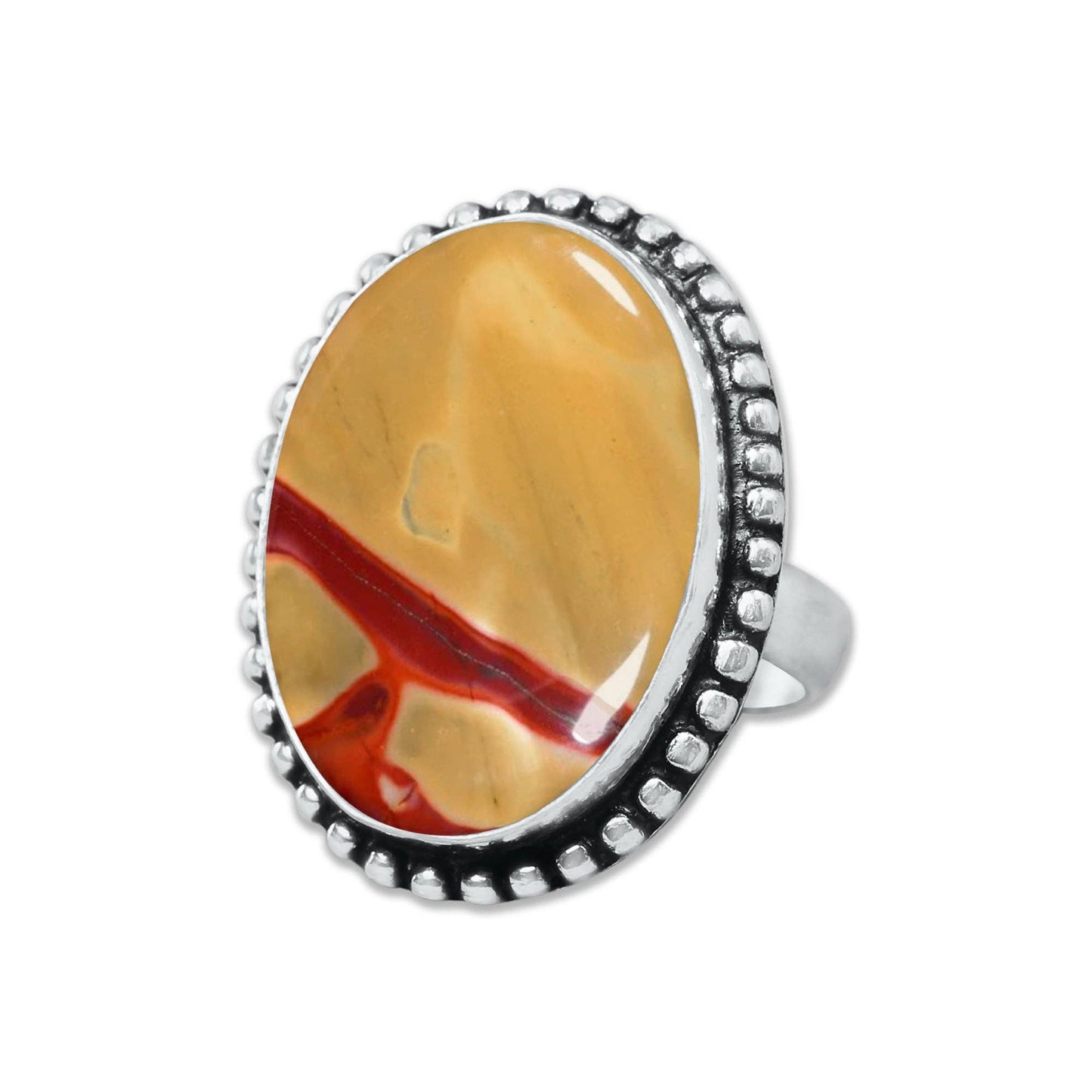 Mookaite Jasper Rings – Handmade, Silver-Plated ☆ Bold Earth Tones