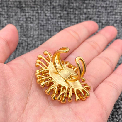 Swarovski Crystal Inlaid Evil Eye 24K Gold Plated Adjustable Ring