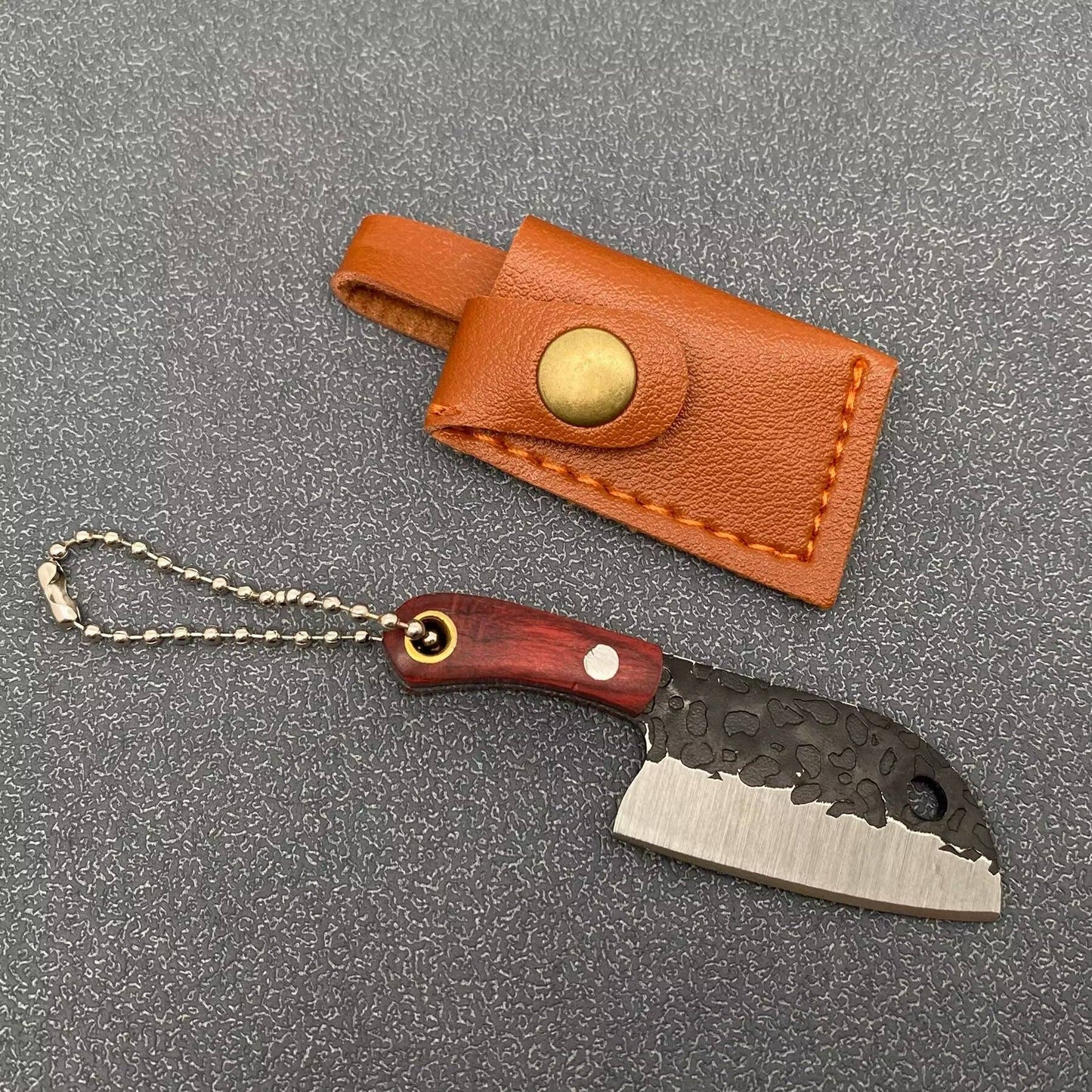 Black Enamel Mini Knife With Protective Sleeve