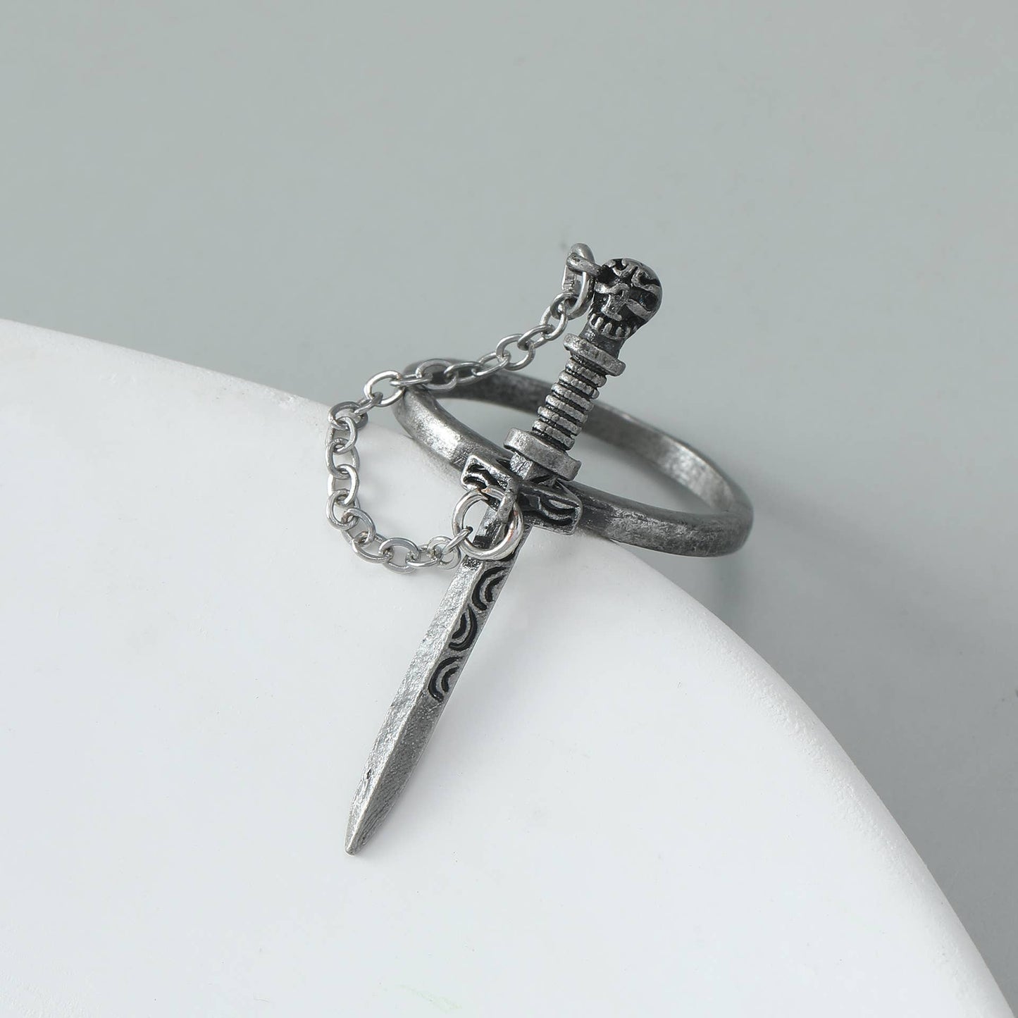 2 Piece Chained Sword Ring