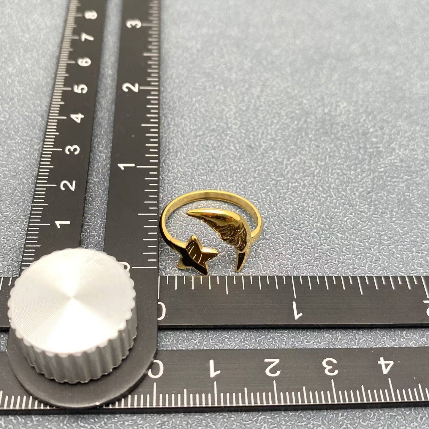 Star Moon 18K Gold Plated Stainless Steel Adjustable Ring