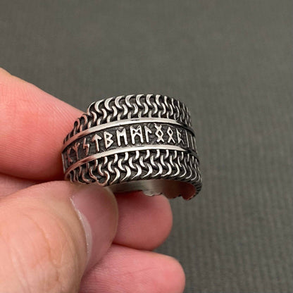 Viking Rune Stainless Steel Ring