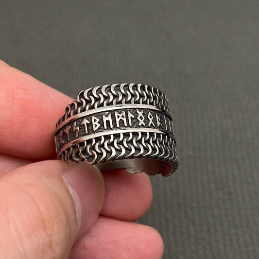 Viking Rune Stainless Steel Ring