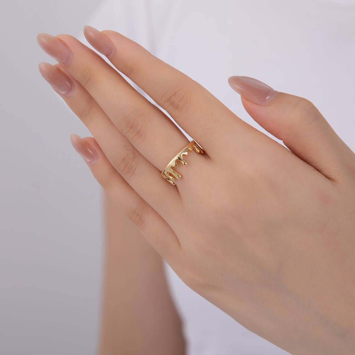 18K Gold Filled Minimalist Molten Drip Ring