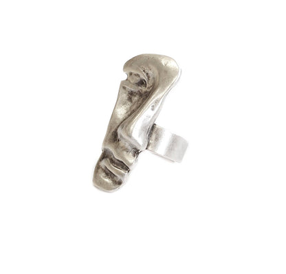 Handmade Pewter Face Profile Ring