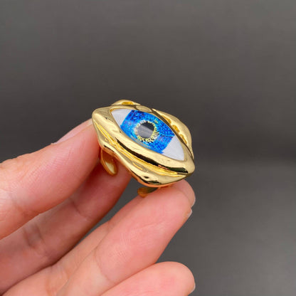 18K Gold Plated Eye Ring