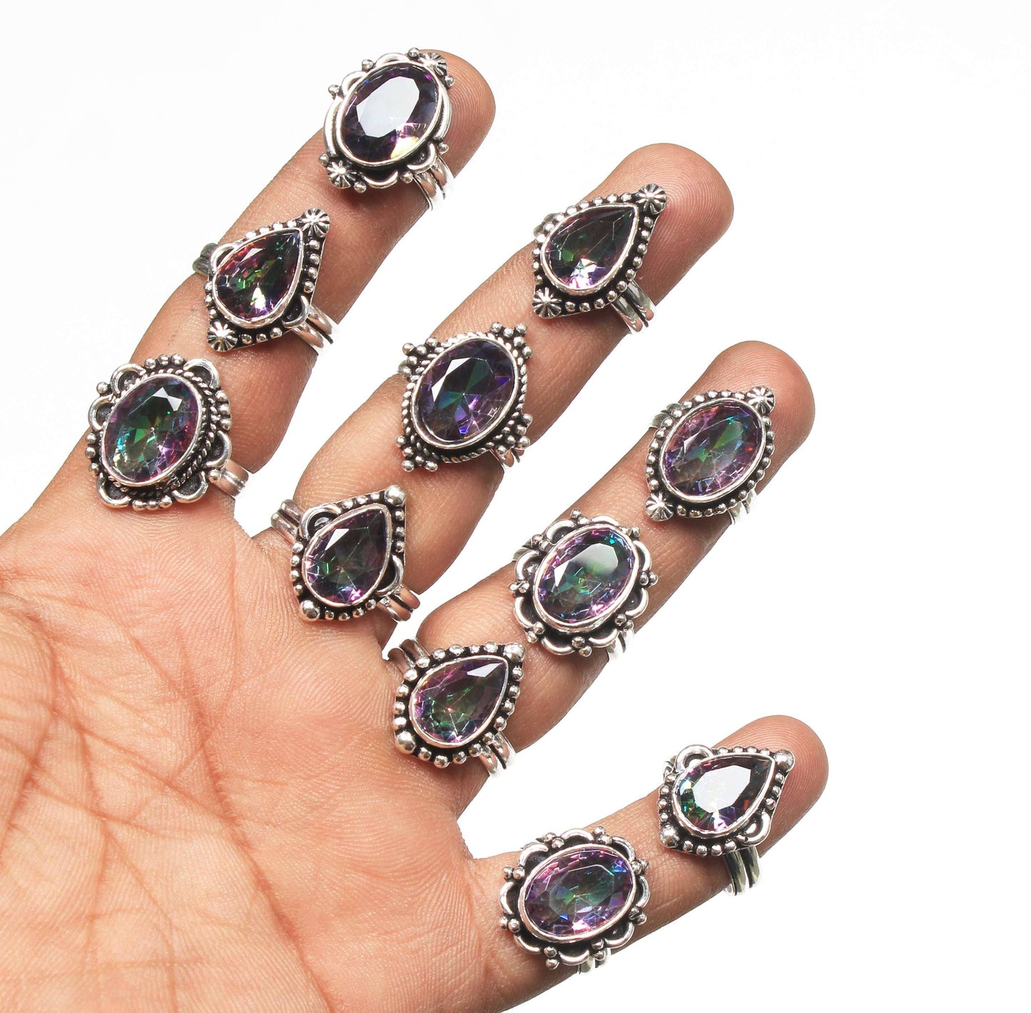 Rainbow Mystic Topaz ☆ Handmade Rings