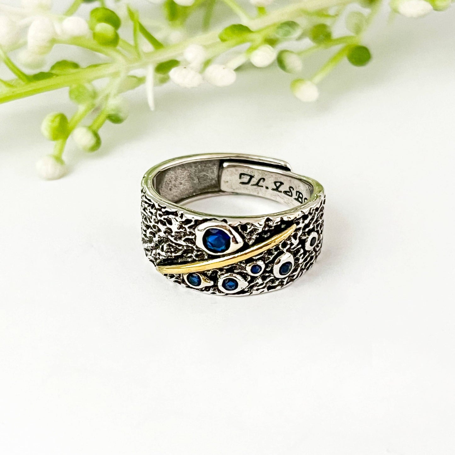 Starry Sky Wide Adjustable Open Ring
