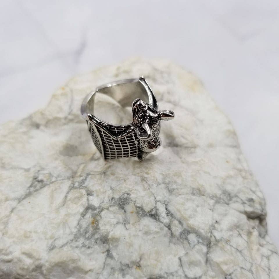 Goth Bat Ring - Adjustable