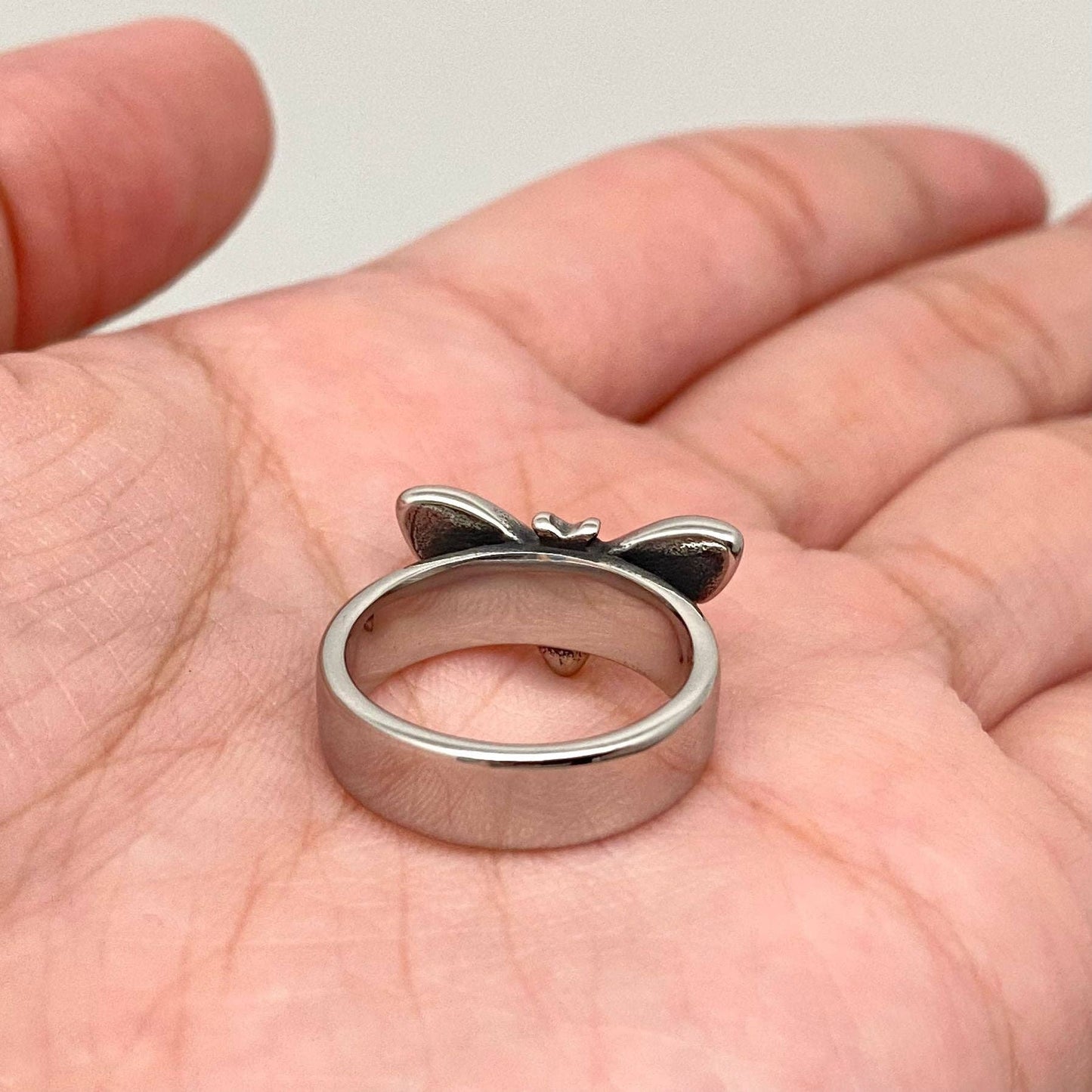 Stainless Steel Death Head Moth Ring