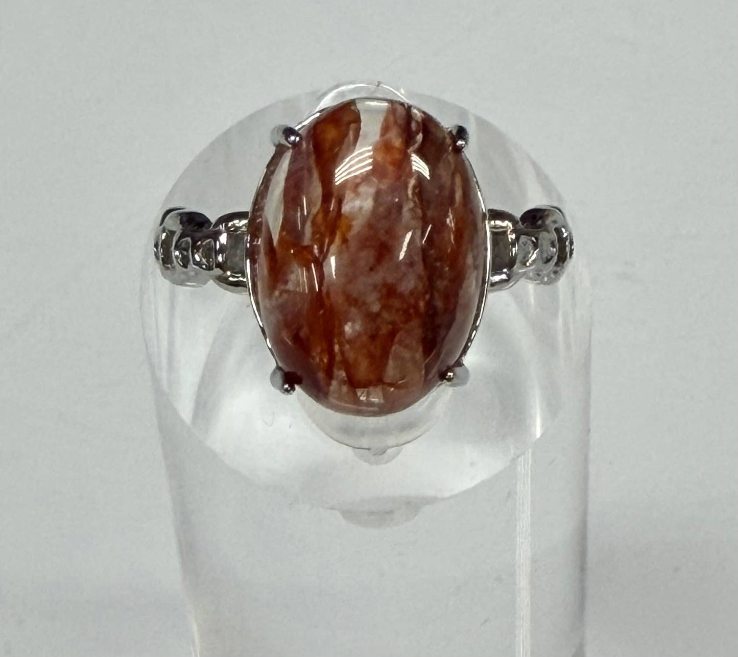 Natural Fire Quartz ☆Hematoid☆ Stainless Steel Ring