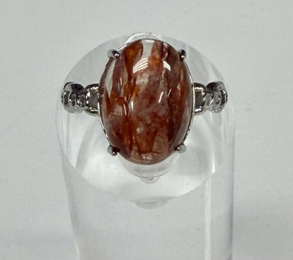 Natural Fire Quartz ☆Hematoid☆ Stainless Steel Ring