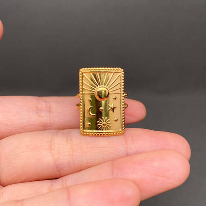 18K Gold Plated Planchette Ring