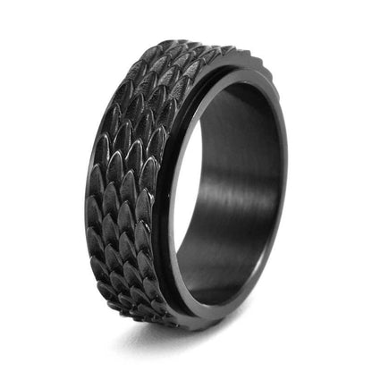 Dragon Scale Rotatable Stainless Steel Fidget Ring