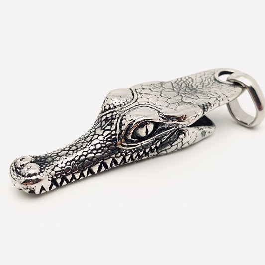 Crocodile Head Titanium Steel Pendant on Chain