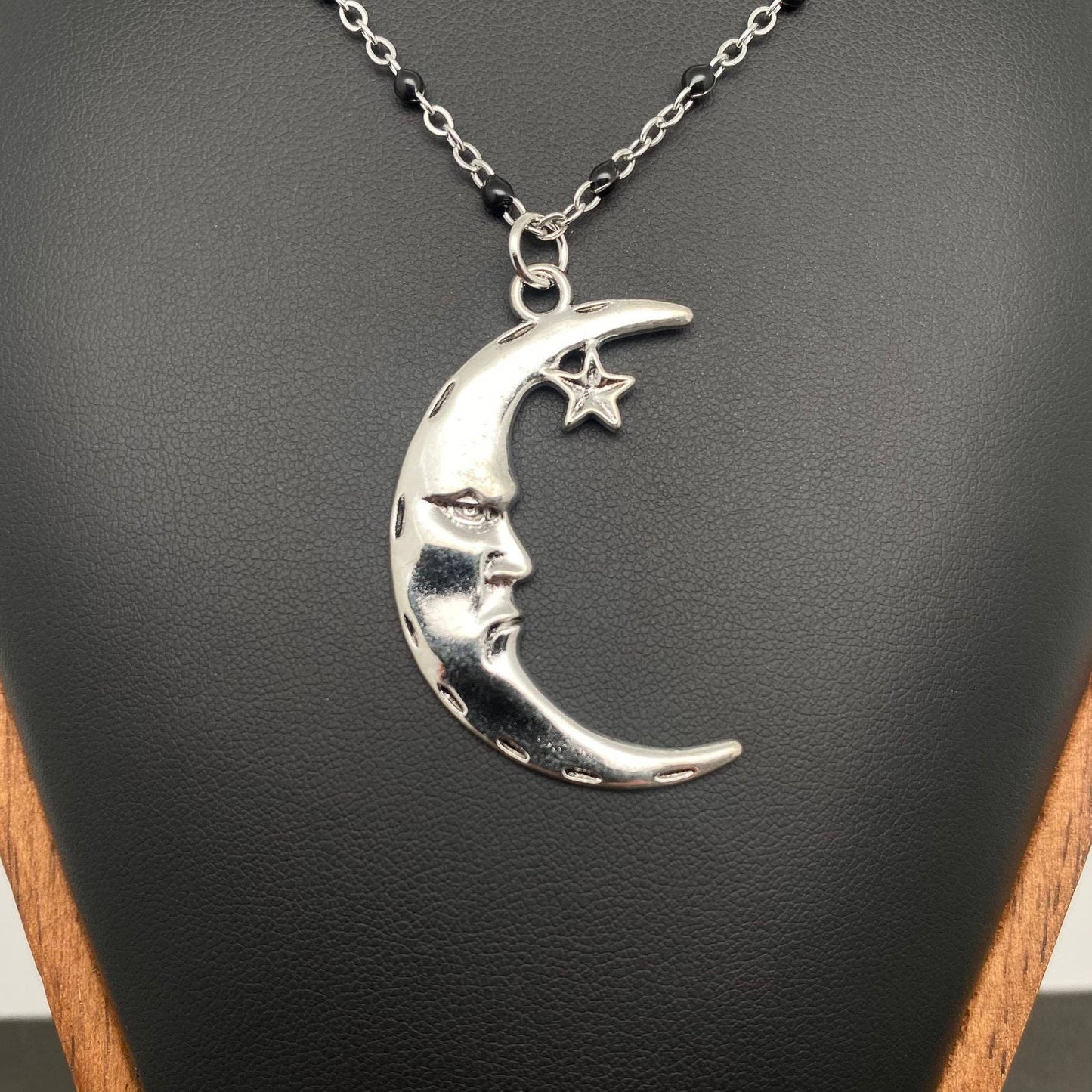 Silver Moon Charm Necklace