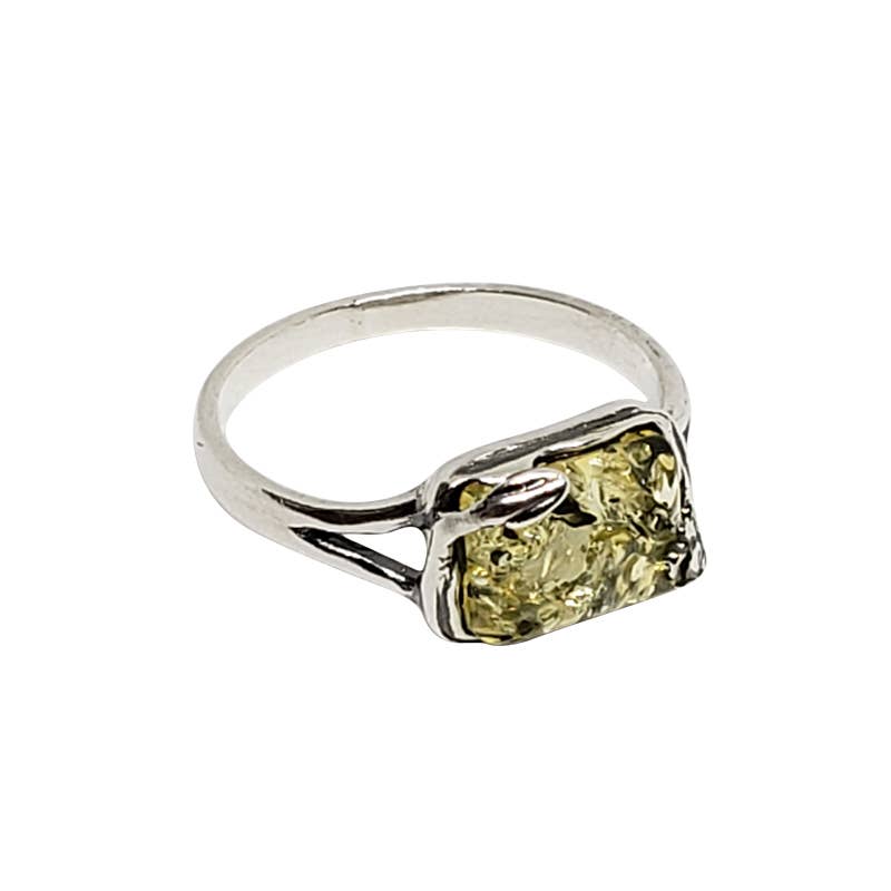 Citrine Amber Sterling Silver Ring