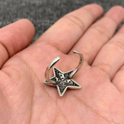 Vintage Style Rhinestone Star Adjustable Ring