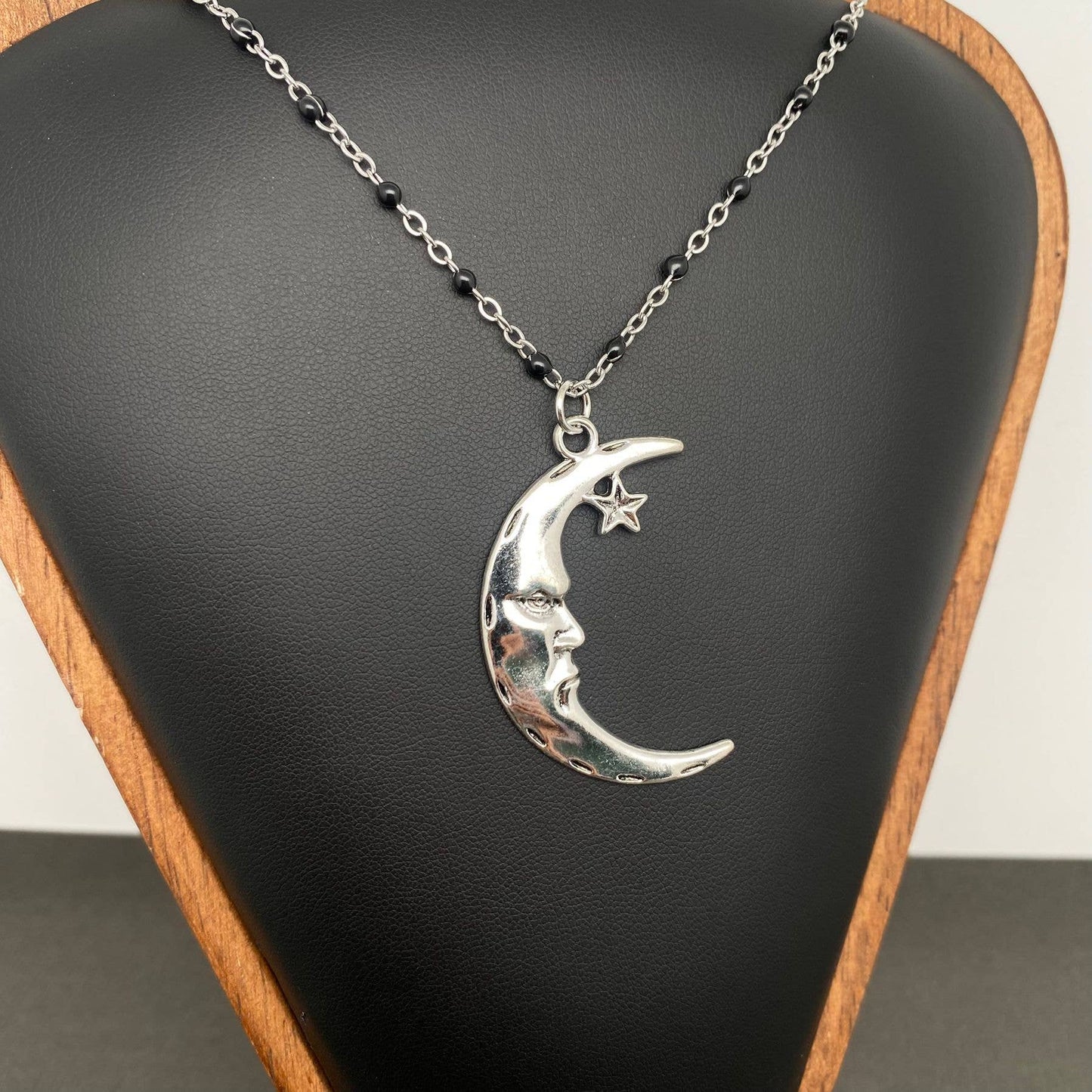 Silver Moon Charm Necklace