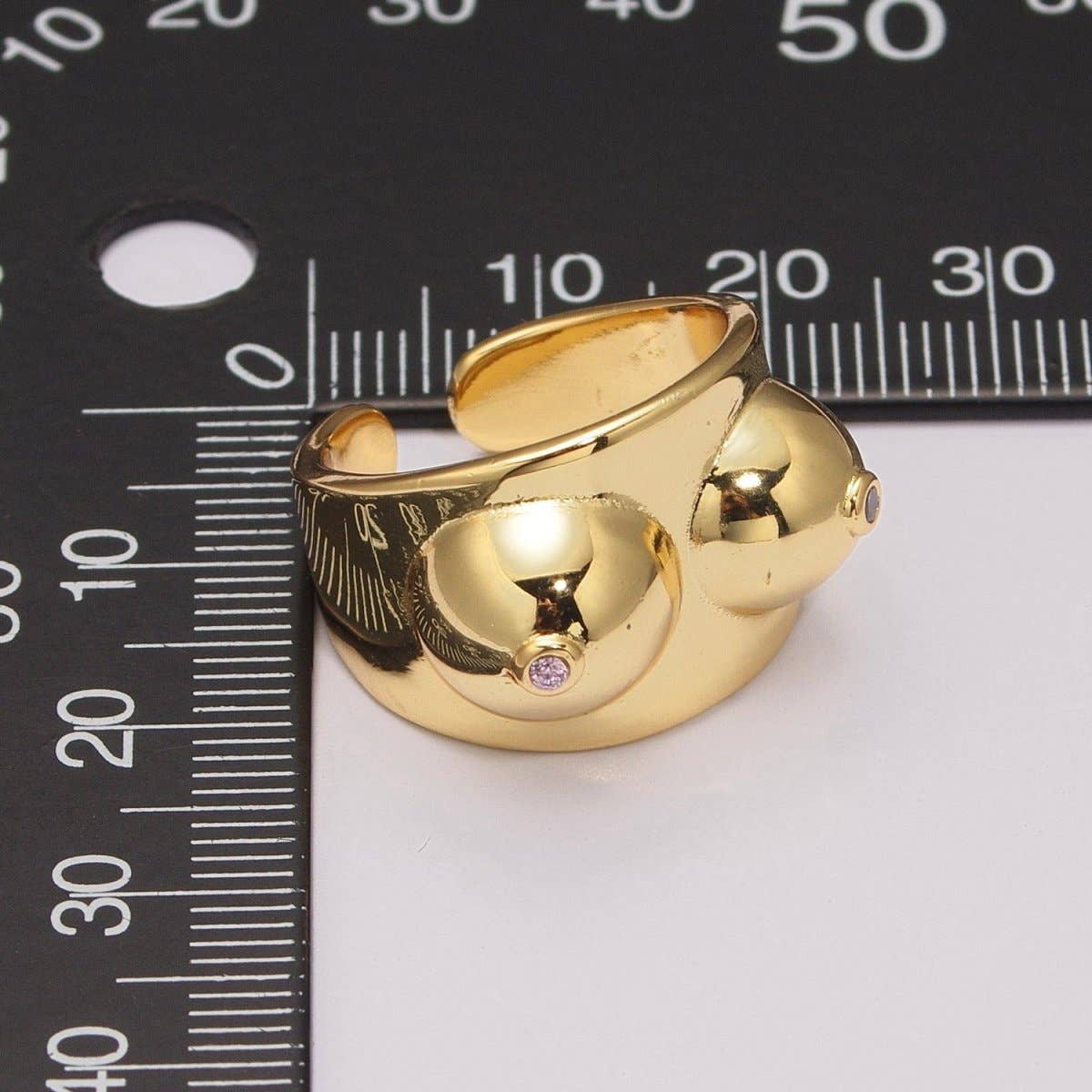 Breasts Ring ☆ Boobs in Gold or Silver, Adjustable