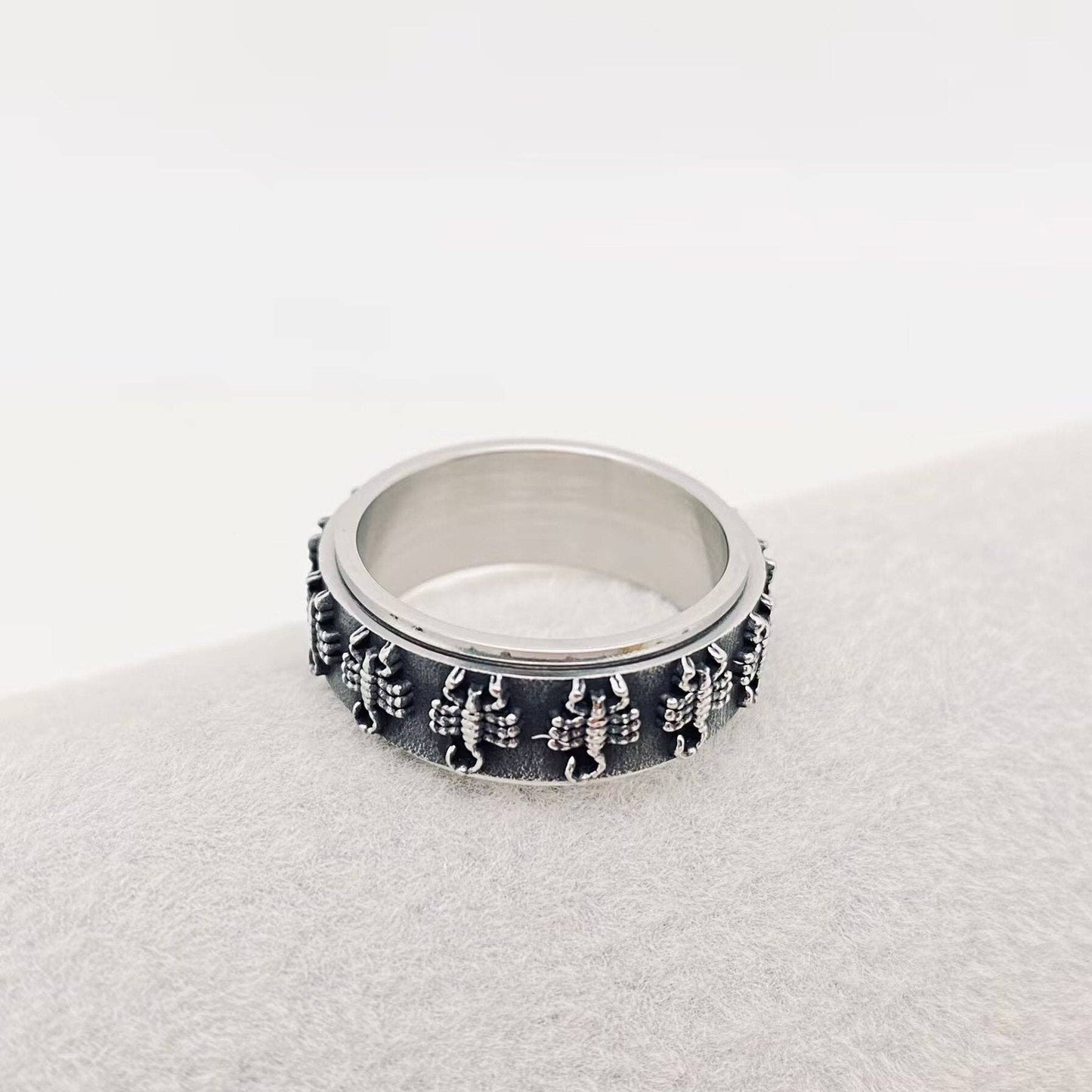 Scorpion Rotatable Fidget Stainless Steel Ring