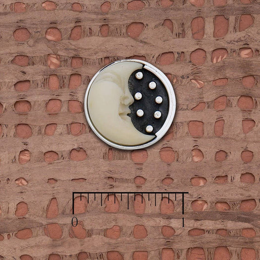 Tagua Nut Half Moon Face Ring In A Sterling Silver