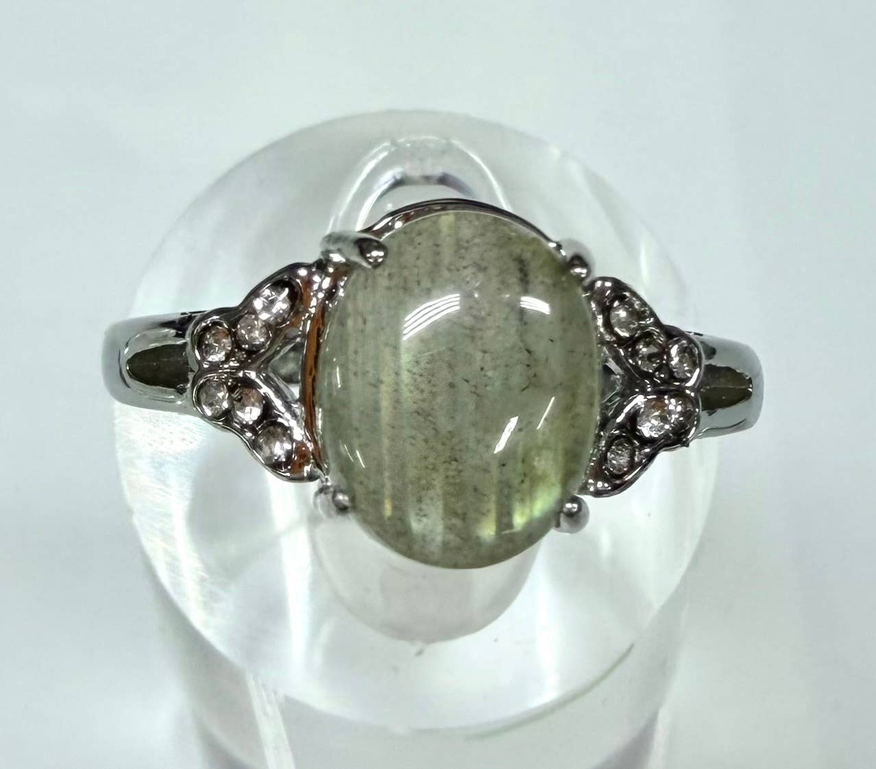 Natural Labradorite Stainless Steel Ring
