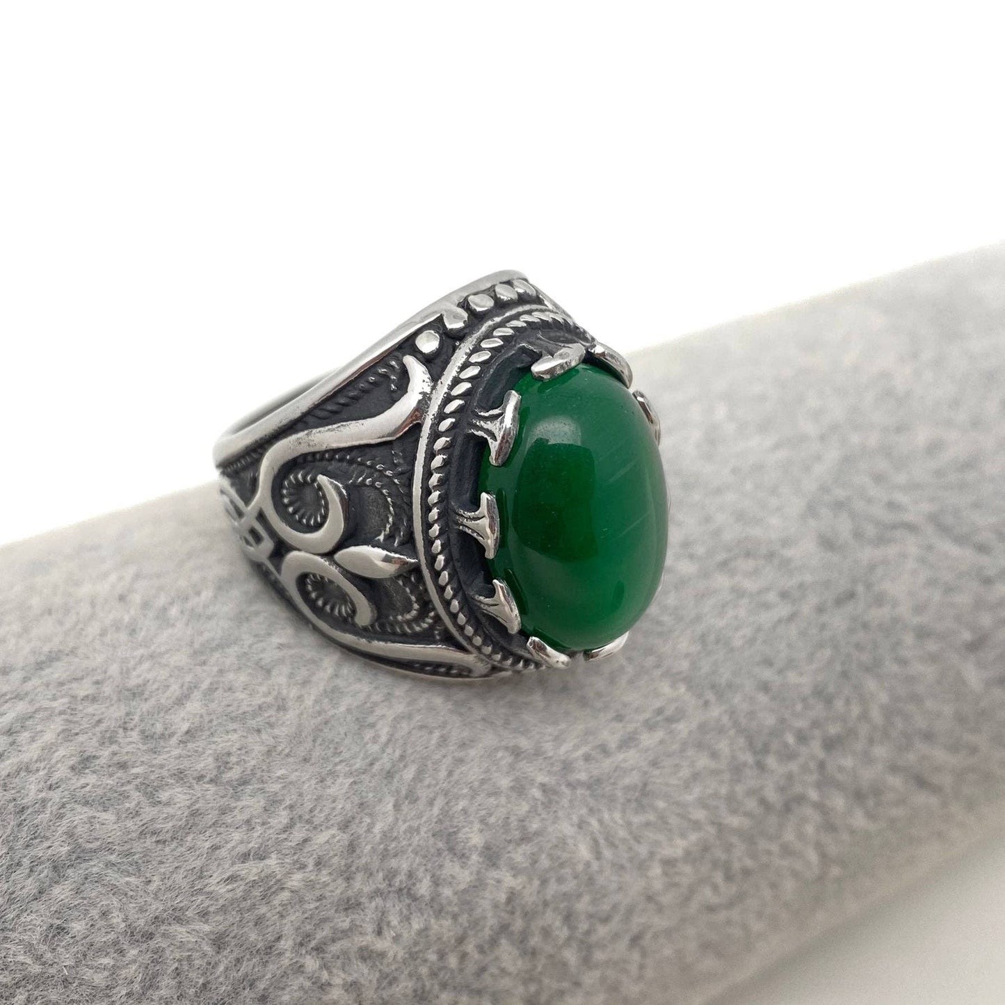 Tiger Eye Gemstone Stainless Steel Ring